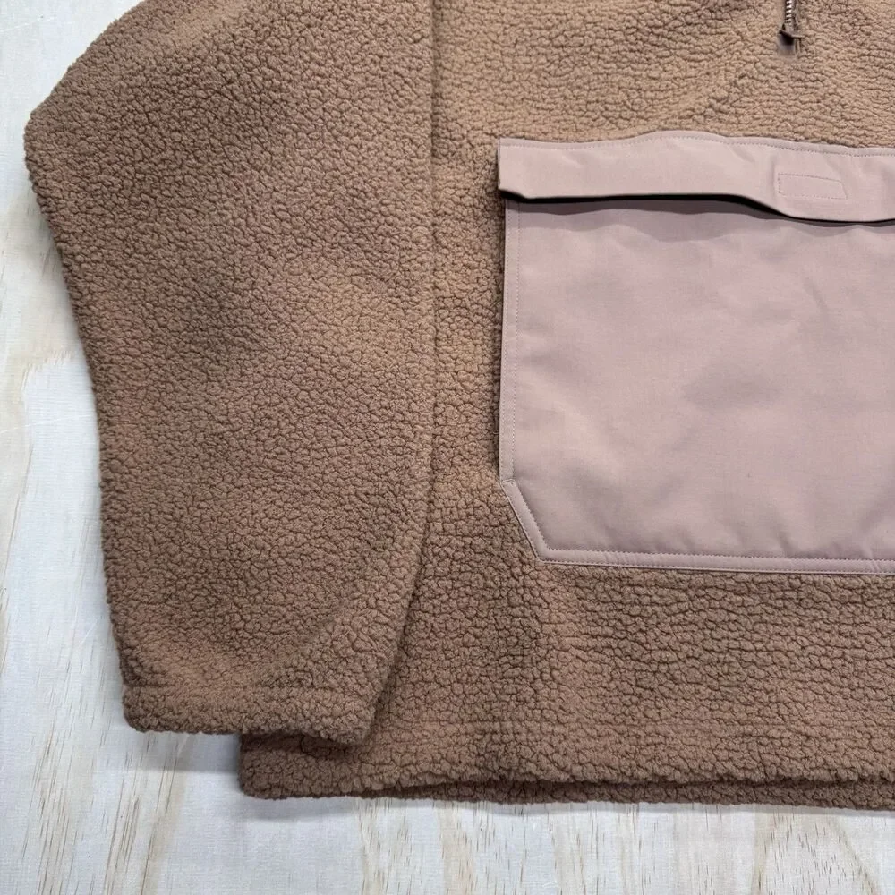NEW Air Jordan Flight Sherpa 1/2 Zip Pullover Hoodie Mens 2XL Brown FV7452-223